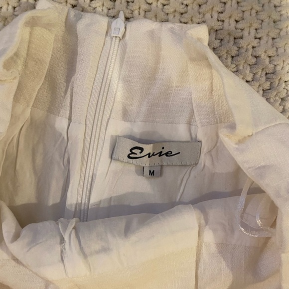 High waisted white linen shorts - Picture 2 of 2